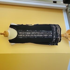 NWT Adrianna Papell black beaded and sequin dress